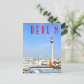 Blick auf den Fernsehturm in Berlin, Deutschland Postkarte (Stehend Vorderseite)