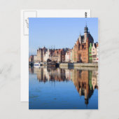 Blick auf den Fluss Danzig in Polen Postkarte (Vorne/Hinten)
