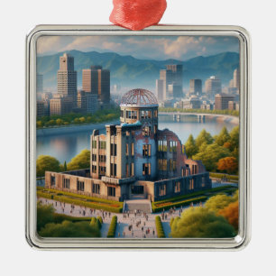 Blick auf den Friedenspark Hiroshima Japan Reise Ornament Aus Metall