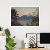 Blick auf den Fusiyama mit Zahlen im Foreg Poster (Heimbüro)