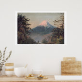 Blick auf den Fusiyama mit Zahlen im Foreg Poster (Küche)
