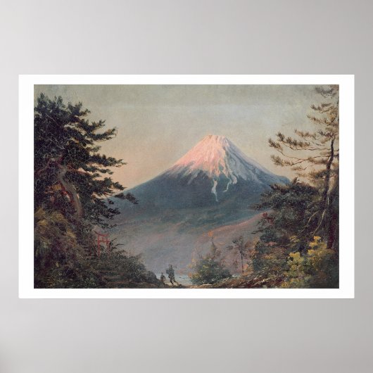 Blick auf den Fusiyama mit Zahlen im Foreg Poster (Vorne)