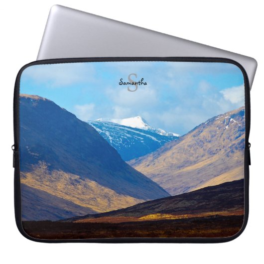 Blick auf den Glen Etive Neopren Laptop-Ärmel Laptopschutzhülle (Vorderseite)