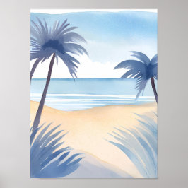 Blick auf den Golf von Amerika in Blautönen Poster