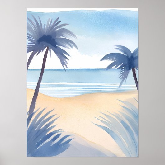 Blick auf den Golf von Amerika in Blautönen Poster (Vorne)