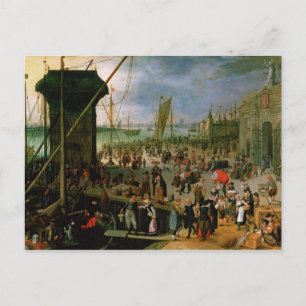 Blick auf den Hafen von Antwerpen Postkarte