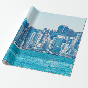 Blick auf den Hafen von Hongkong zur Tageszeit. as Geschenkpapier