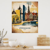 Blick auf den Hafen von Kopenhagen Poster (Küche)