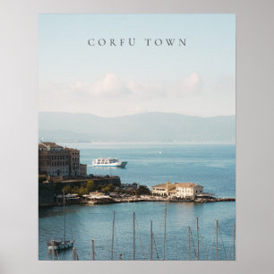 Blick auf den Hafen von Korfu-Stadt Poster