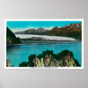 Blick auf den Harding Glacier in der Auferstehungs Poster