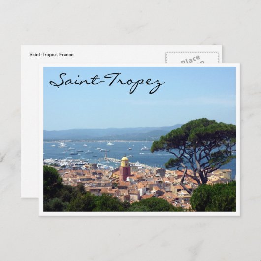 Blick auf den Heiligen Tropez Postkarte (Vorne/Hinten)