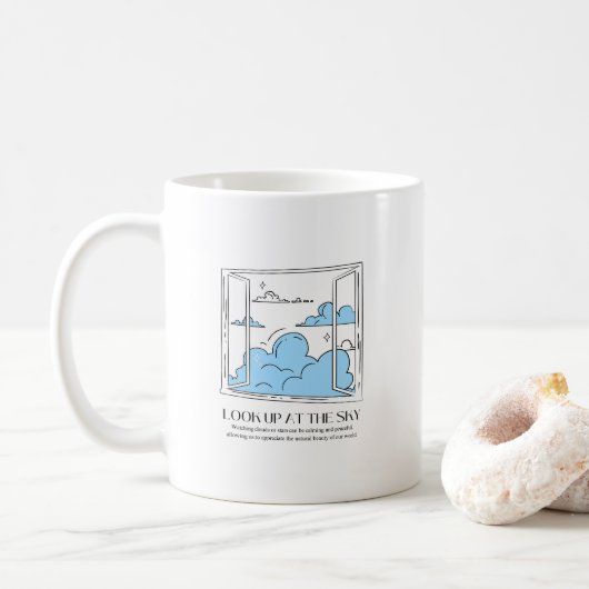 Blick auf den Himmel Kaffeetasse (Mit Donut)
