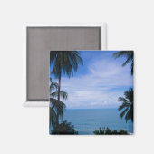 Blick auf den Horizont des Ozeans von Land aus Magnet (Vorderseite/Rückseite)