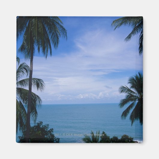 Blick auf den Horizont des Ozeans von Land aus Magnet (Vorne)