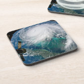 Blick auf den Hurrikan Dorian. Getränkeuntersetzer (Linke Seite)