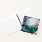 Blick auf den Hurrikan Dorian. Notizblock (Innenseite)