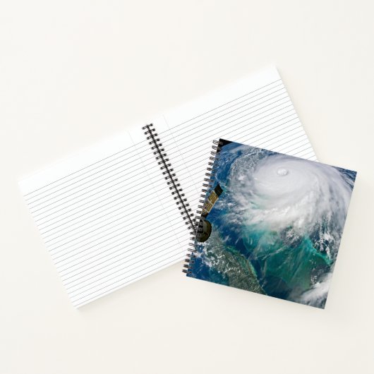 Blick auf den Hurrikan Dorian. Notizblock (Innenseite)