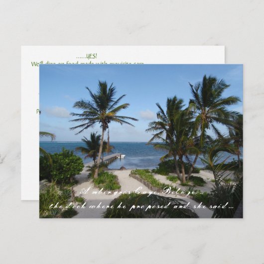 Blick auf den karibischen Ozean in Belize Save the Ankündigungspostkarte (Vorne/Hinten)