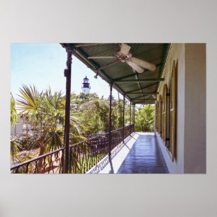 Blick auf den Key West Leuchtturm vom Hemingway-Ha Poster