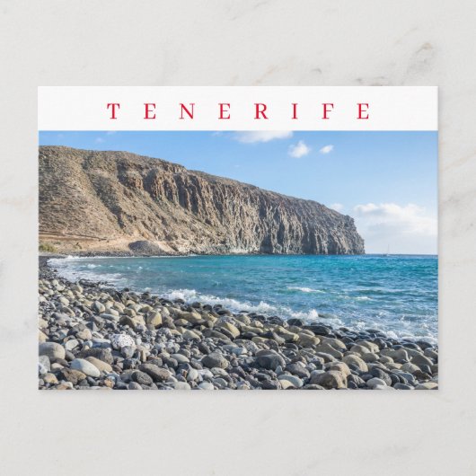 Blick auf den Kieselstrand von Teneriffa Postkarte (Vorderseite)