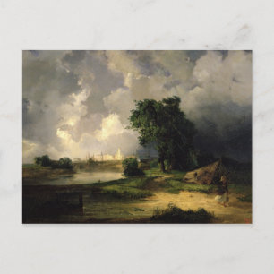 Blick auf den Kreml in schlechtem Wetter, 1851 Postkarte