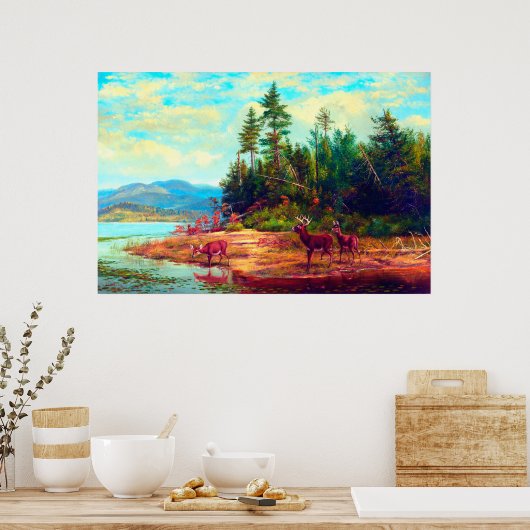 Blick auf den Langen Arthur See Fitzwilliam Tait 1 Poster (Küche)