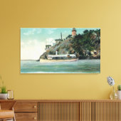 Blick auf den Leuchtturm und den Start des Kommand Leinwanddruck (Insitu (Wohnzimmer))