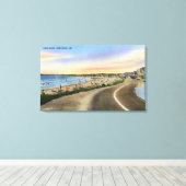 Blick auf den Long Sands am York Beach Leinwanddruck (Insitu (Holzboden))