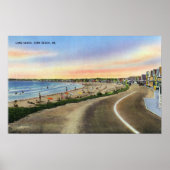 Blick auf den Long Sands am York Beach Poster (Vorne)