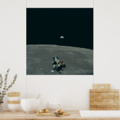 Blick auf den Lunarlander w Moon & Earth Poster (Küche)
