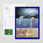 Blick auf den Mond Postkarte (Vorne/Hinten)