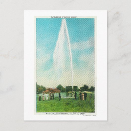 Blick auf den Myrtledale Geyser in den heißen Quel Postkarte (Vorderseite)
