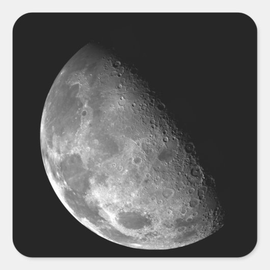 Blick auf den Nordpol des Mondes Quadratischer Aufkleber (Vorderseite)