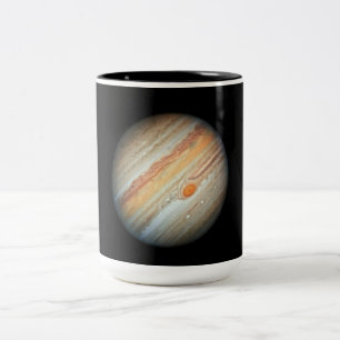 Blick auf den Planeten Jupiter (Hubble-Teleskop) Zweifarbige Tasse