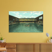 Blick auf den Pool Leinwanddruck (Insitu (Wohnzimmer))