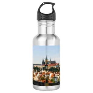 Blick auf den Prager Hradschin von der Karlsbrücke Edelstahlflasche