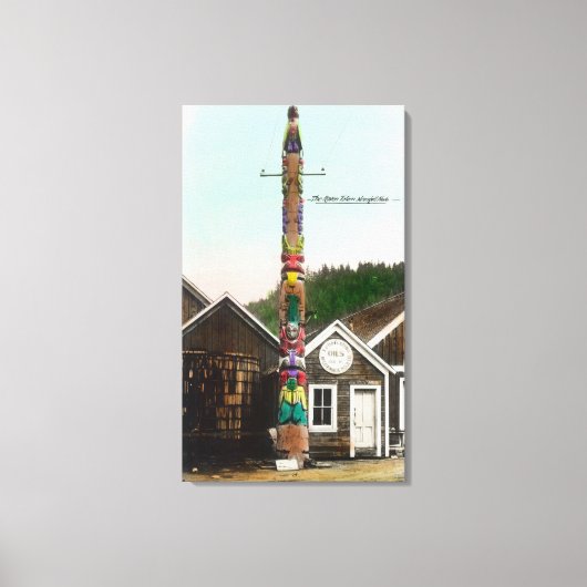 Blick auf den Raven TotempoleWrangell, AK Leinwanddruck (Vorderseite)