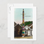 Blick auf den Raven TotempoleWrangell, AK Postkarte (Vorne/Hinten)