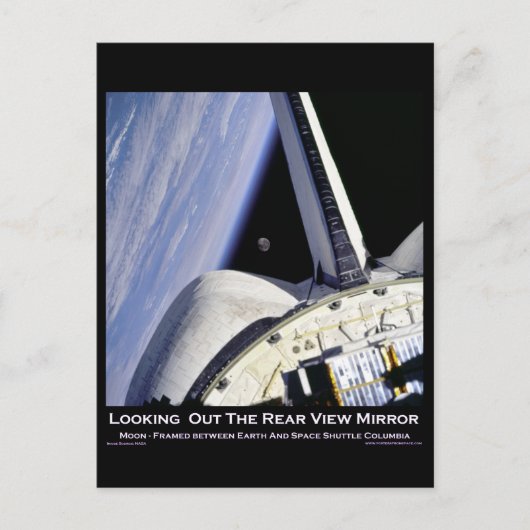 Blick auf den Rückspiegel von der Raumfähre Postkarte (Vorderseite)
