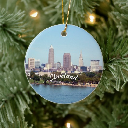 Blick auf den See Cleveland Keramik Ornament (Baum)