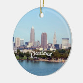 Blick auf den See Cleveland Keramik Ornament (Links)