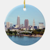 Blick auf den See Cleveland Keramik Ornament (Hinten)