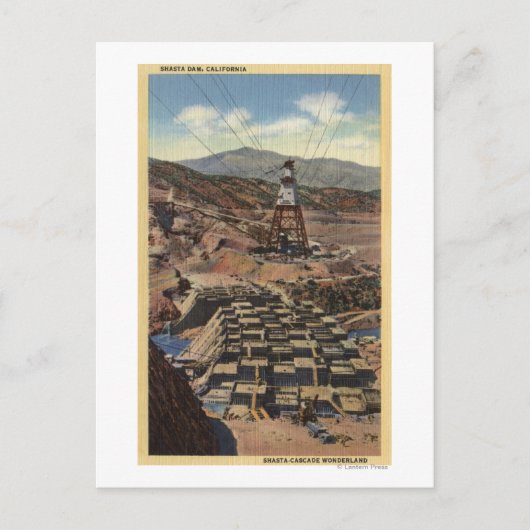 Blick auf den Shasta-Damm Postkarte (Vorderseite)