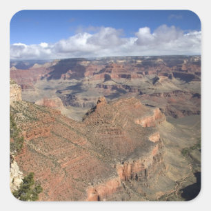 Blick auf den South Rim vom Grand Canyon, Arizona, Quadratischer Aufkleber