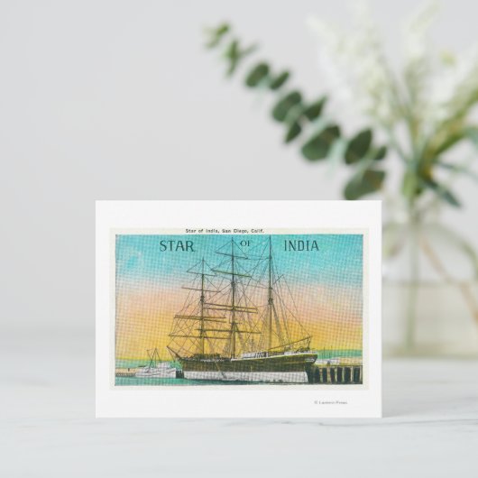 Blick auf den Star of India Boat Docked Postkarte (Stehend Vorderseite)
