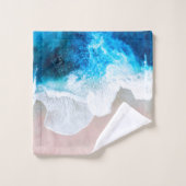 Blick auf den Strand Badhandtuch Set (Waschlappen)