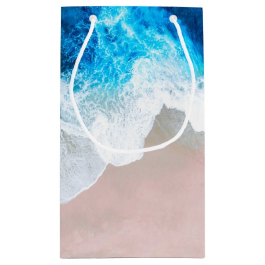 Blick auf den Strand Kleine Geschenktüte (Rückseite)