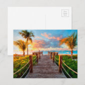 Blick auf den Strand Postkarte (Vorne/Hinten)