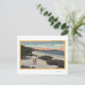 Blick auf den Strand, Sonnenbader zu Fuß Postkarte (Stehend Vorderseite)