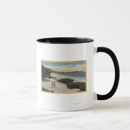Blick auf den Strand, Sonnenbader zu Fuß Tasse (Rechts)